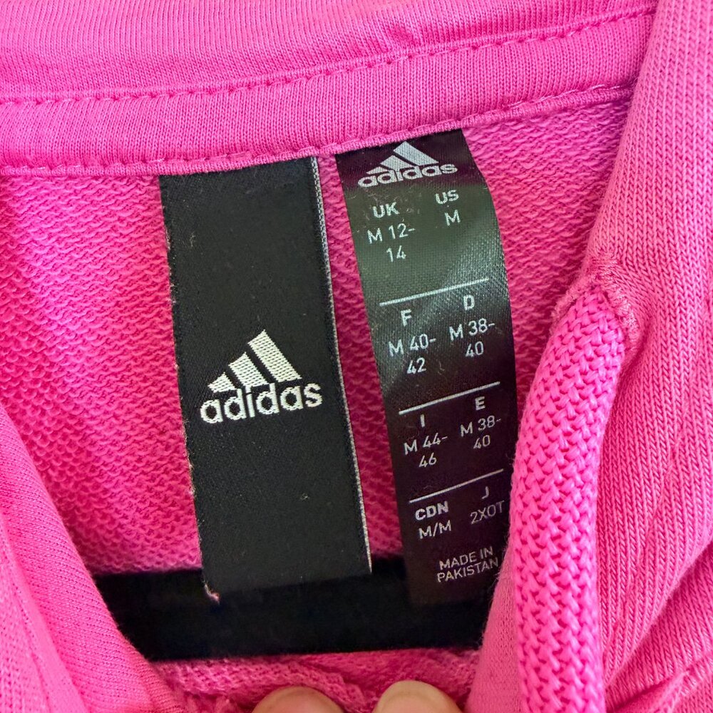 Peloton x Adidas Pink Cropped Special Edition Hoodie Sweatshirt - Picture 5 of 6